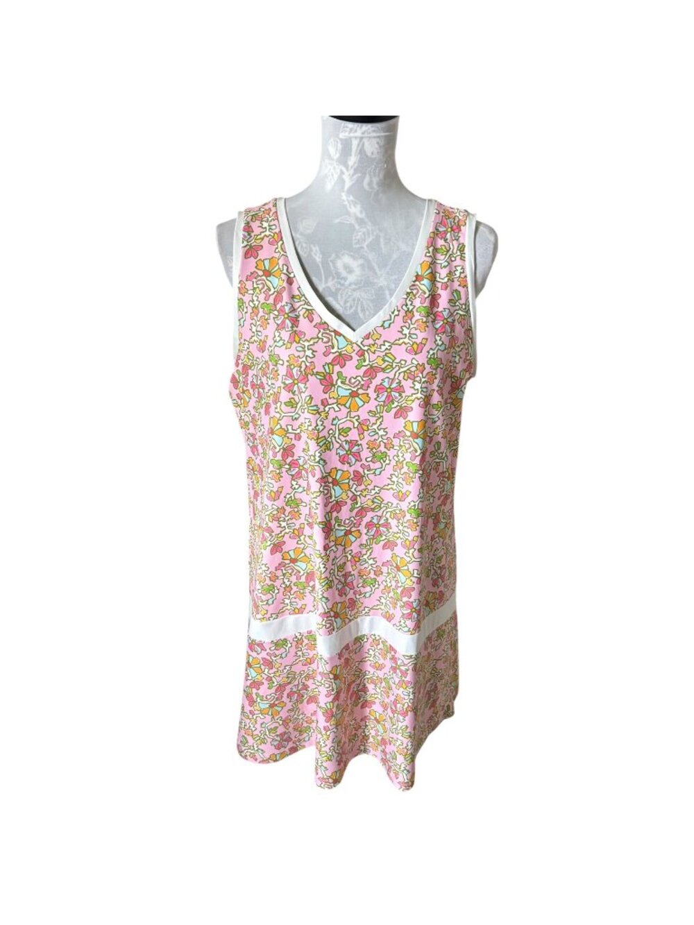 Smith and Quinn Sleevless V Neck Tank Shift Dress Floral XLarge